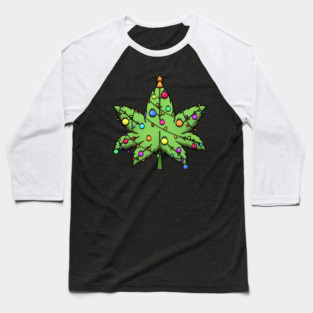 Weed Christmas Tree Baseball T-Shirt