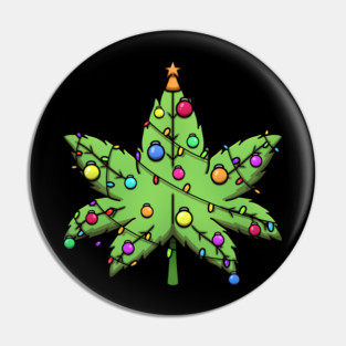 Weed Christmas Tree Pin