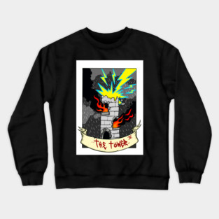 The tower tarot card design Crewneck Sweatshirt