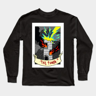 The tower tarot card design Long Sleeve T-Shirt