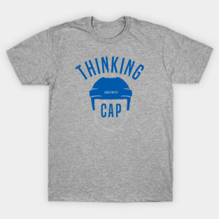 Blue Hockey Helmet Thinking Cap T-Shirt