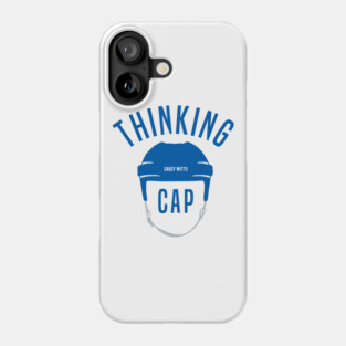 Blue Hockey Helmet Thinking Cap Phone Case
