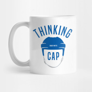 Blue Hockey Helmet Thinking Cap Mug