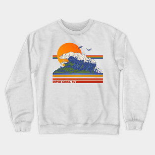 Retro Outer Banks NC 70s Style Tourist Souvenir Crewneck Sweatshirt