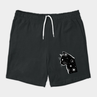 Black Galaxy Cat Shorts