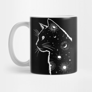 Black Galaxy Cat Mug