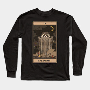 The Hermit -  Raccoons Tarot Long Sleeve T-Shirt