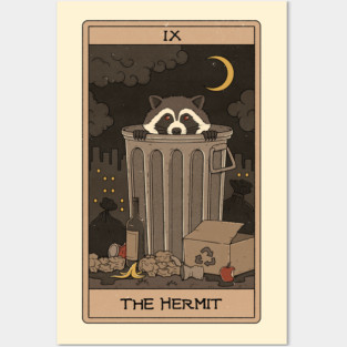 The Hermit -  Raccoons Tarot Posters and Art