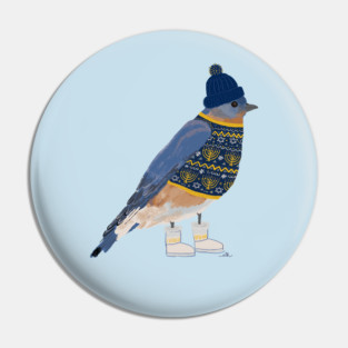 Hanukkah Bluebird Pin