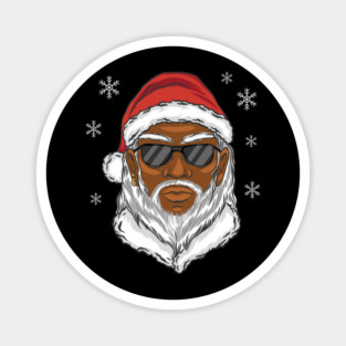 Afro-American Santa Claus Wearing Sunglasses Black Santa Magnet