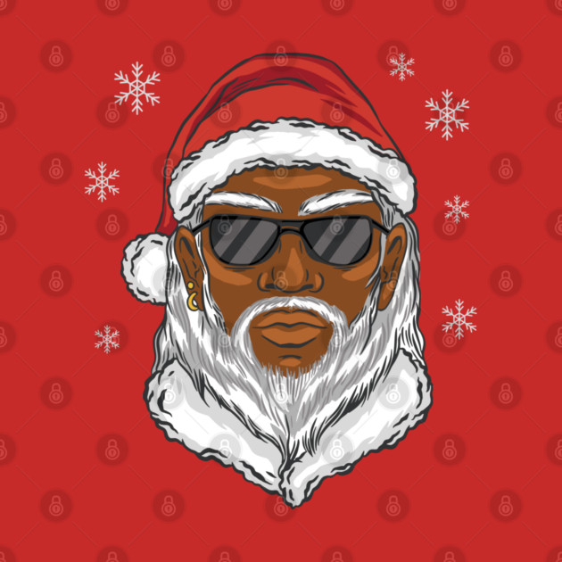 Afro-American Santa Claus Wearing Sunglasses Black Santa by creative