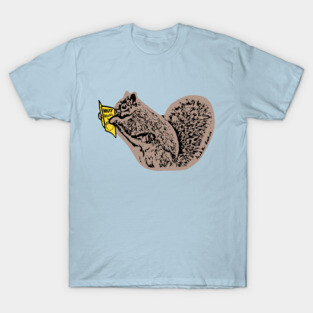 Squirrel reading Nut Weekly magazine funny T-Shirt