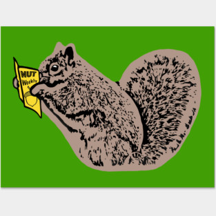 Squirrel reading Nut Weekly magazine funny Posters and Art
