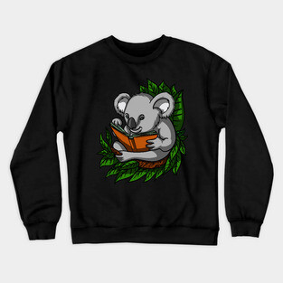 Koala Bear Book Lover Crewneck Sweatshirt