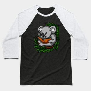 Koala Bear Book Lover Baseball T-Shirt