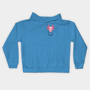 Pocket Cute Axolotl Kids Hoodie