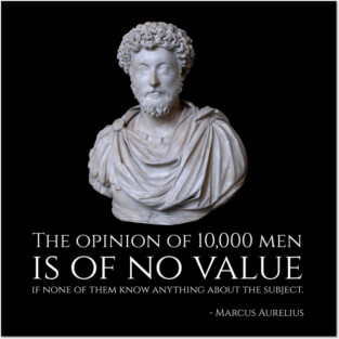 The opinion of 10,000 men is of no value if none of them know anything about the subject. - Marcus Aurelius Posters and Art