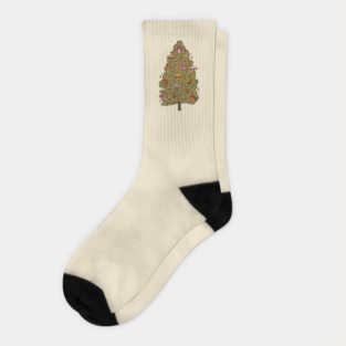 Mushroom Christmas Tree Socks