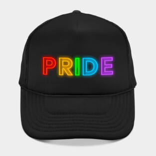 Pride Rainbow Neon Text Hat