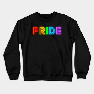 Pride Rainbow Neon Text Crewneck Sweatshirt