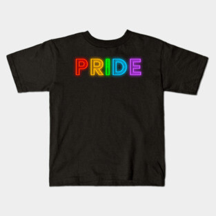 Pride Rainbow Neon Text Kids T-Shirt