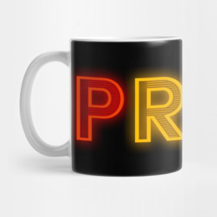 Pride Rainbow Neon Text Mug