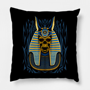 Egyptian Pharaoh skull gold Pillow