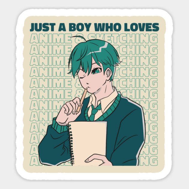 Just a Boy Who Loves Anime & Sketching Japanese Otaku Artist Magnet by creative