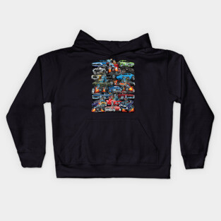 Car Madness! Muscle Cars, Classic Cars and Hot Rods Cartoon Kids Hoodie