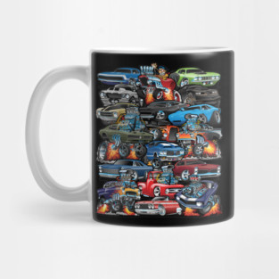 Car Madness! Muscle Cars, Classic Cars and Hot Rods Cartoon Mug