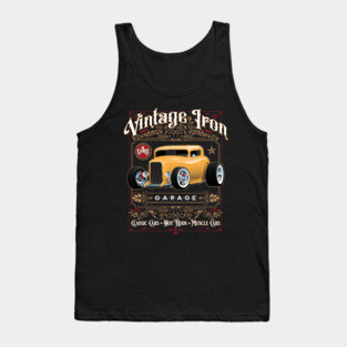 Cool Classic Retro Vintage Iron Thirties Style Hot Rod Car Tank Top