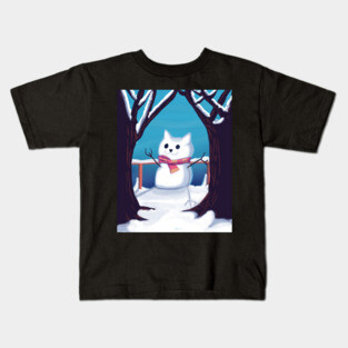 CAT SNOWMAN Kids T-Shirt