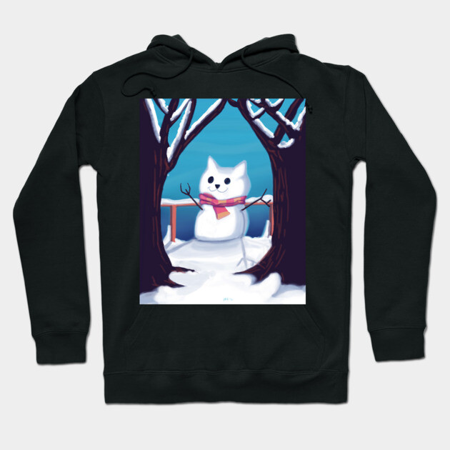 CAT SNOWMAN Hoodie by droidmonkey