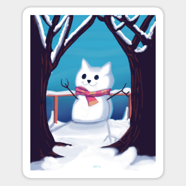 CAT SNOWMAN Magnet by droidmonkey