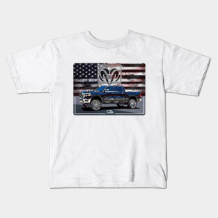 Dodge Ram and The American Flag Kids T-Shirt