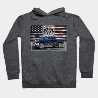 Dodge Ram and The American Flag Hoodie