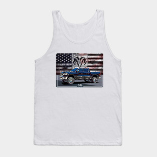 Dodge Ram and The American Flag Tank Top