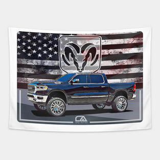 Dodge Ram and The American Flag Tapestry