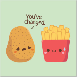 Cute Potato And French Fries Funny Posters and Art