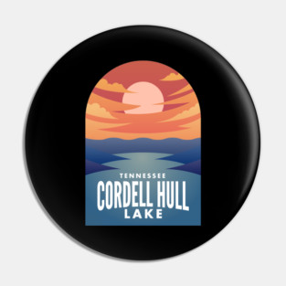 Cordell Hull Lake TN Retro Sunset Pin