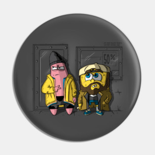 Pat and Silent Bob Squarepants Pin