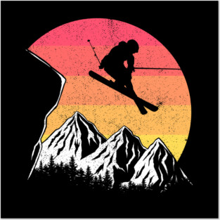 Vintage alpine skiing Posters and Art