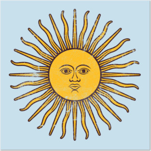 Argentina Sun / Vintage Style Flag Design Posters and Art