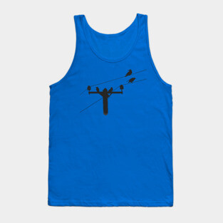 Murder of Crows on a Line Tank Top