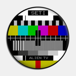 Retro TV SETI Alien Test Pattern Pin