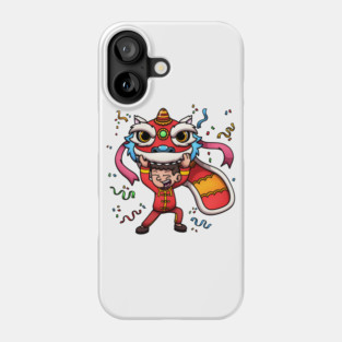Young Man Performing A Lion Dance Phone Case