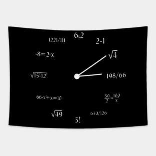 Math Clock Funny Mathematics Clock Math Meme Tapestry