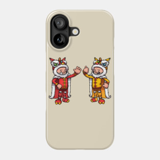 2 Characters Wearing Lion Dance Costumes Phone Case