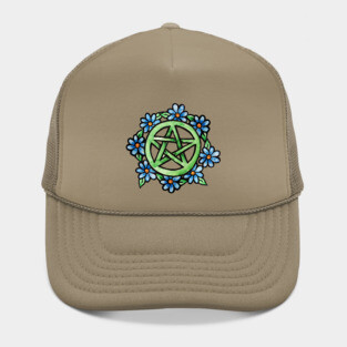 Pagan Floral Pentagram Hat