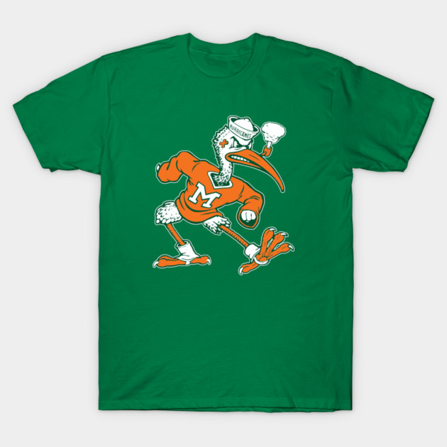 Vintage Sebastian Mascot of Univ. of Miami Mascot T-Shirt by Osprey Tees LLC